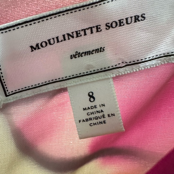 Moulinette Soeurs/Anthropologie Pink Floral Dress Size 8 - Picture 5 of 5